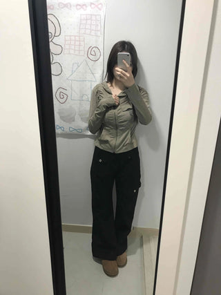 Simple Minimal Slim Bootcut Long Pants