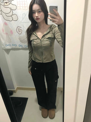 Simple Minimal Slim Bootcut Long Pants