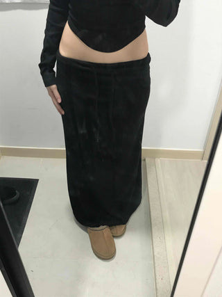 Slim Bodyfit High-Waisted Knit Mermaid Long Skirt
