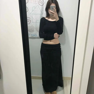 Slim Bodyfit High-Waisted Knit Mermaid Long Skirt