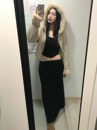 Slim Bodyfit High-Waisted Knit Mermaid Long Skirt