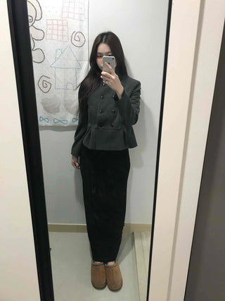 Slim Bodyfit High-Waisted Knit Mermaid Long Skirt
