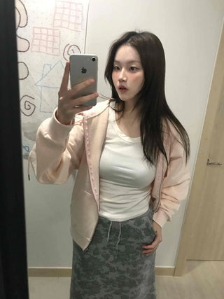 Slim Daily Simple Cardigan Crop Zip-up