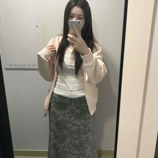 Slim Daily Simple Cardigan Crop Zip-up