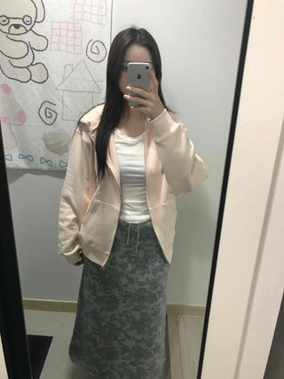 Slim Daily Simple Cardigan Crop Zip-up