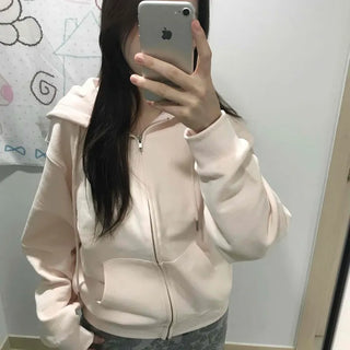 Slim Daily Simple Cardigan Crop Zip-up