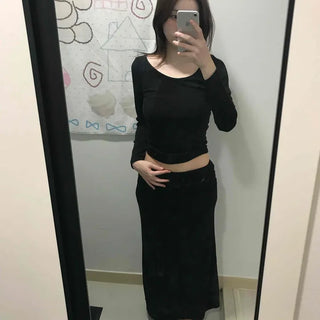 Front Button Shirred Peach Tight Fit Long Sleeve T-Shirt