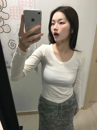 Soft Cozy Fit Round Slim Long Sleeve T-shirt