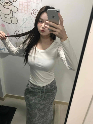 Soft Cozy Fit Round Slim Long Sleeve T-shirt
