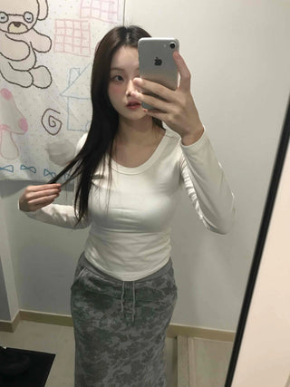 Soft Cozy Fit Round Slim Long Sleeve T-shirt