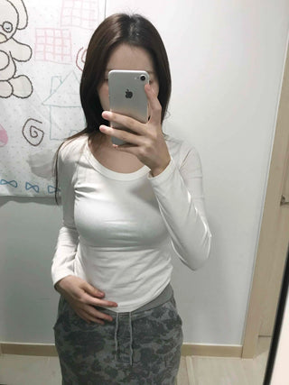 Soft Cozy Fit Round Slim Long Sleeve T-shirt