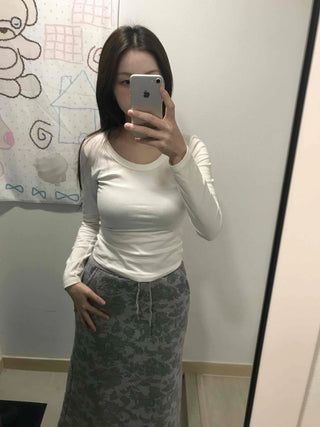 Soft Cozy Fit Round Slim Long Sleeve T-shirt