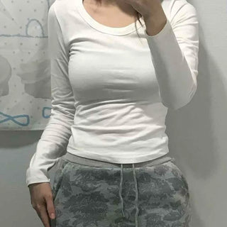 Soft Cozy Fit Round Slim Long Sleeve T-shirt