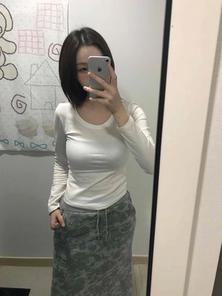 Soft Cozy Fit Round Slim Long Sleeve T-shirt