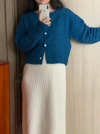 Heru Round Neck Knit Cardigan