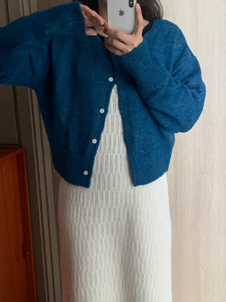 Heru Round Neck Knit Cardigan