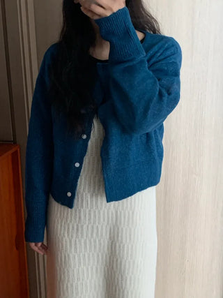 Heru Round Neck Knit Cardigan