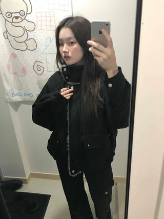 Natural Quilted Snap Bomber Jumper