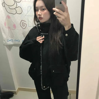 Natural Quilted Snap Bomber Jumper