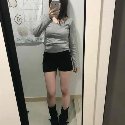 Simple Sporty Elastic Waist Mini Shorts