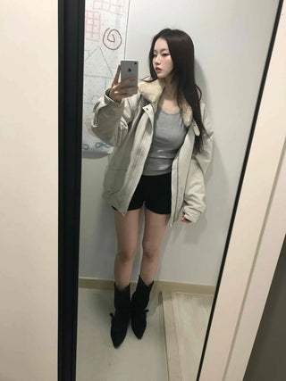 Simple Sporty Elastic Waist Mini Shorts