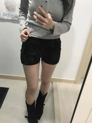 Simple Sporty Elastic Waist Mini Shorts