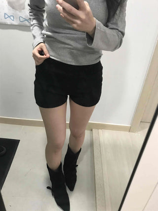 Simple Sporty Elastic Waist Mini Shorts