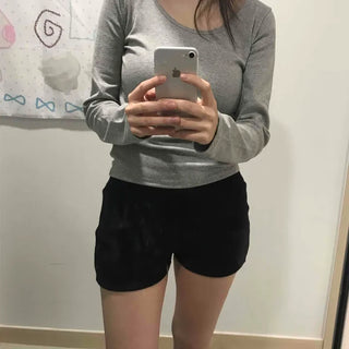 Simple Sporty Elastic Waist Mini Shorts