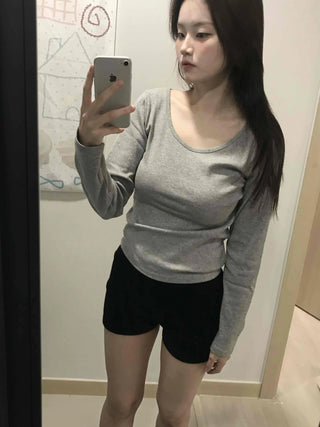 Simple Sporty Elastic Waist Mini Shorts