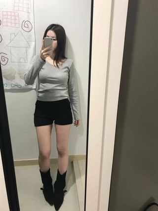 Simple Sporty Elastic Waist Mini Shorts