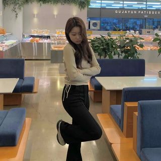 Delicate Fit V-Neck Ribbed Slim Knit T-Shirt
