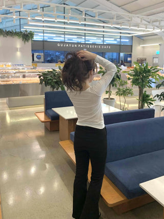 Semi-Banding Center Pintuck Straight Slacks Pants