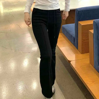 Semi-Banding Center Pintuck Straight Slacks Pants