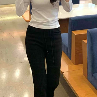 Semi-Banding Center Pintuck Straight Slacks Pants