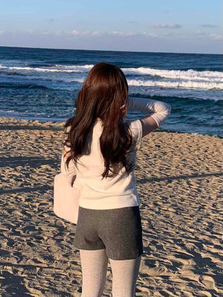Puff Sleeve Slim Fit High Neck Knit