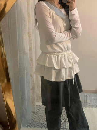 Frill Ruffle Tiered Sleeveless Top