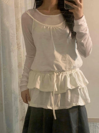 Frill Ruffle Tiered Sleeveless Top