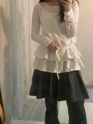 Frill Ruffle Tiered Sleeveless Top