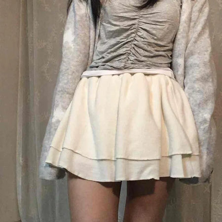 Delicate Fit Double Frill Tennis Mini Skirt