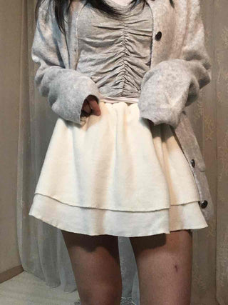 Delicate Fit Double Frill Tennis Mini Skirt