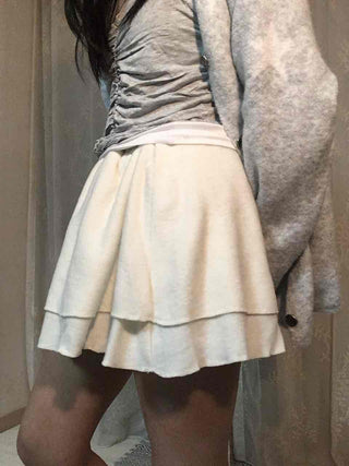 Delicate Fit Double Frill Tennis Mini Skirt