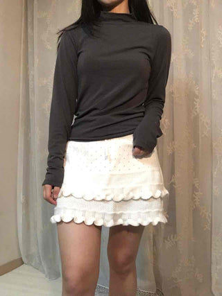 Scallop Tiered Frill A-Line Mini Skirt
