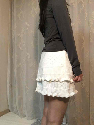 Scallop Tiered Frill A-Line Mini Skirt