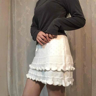 Scallop Tiered Frill A-Line Mini Skirt