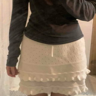 Scallop Tiered Frill A-Line Mini Skirt