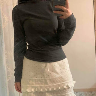 Scallop Tiered Frill A-Line Mini Skirt