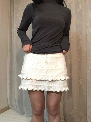 Scallop Tiered Frill A-Line Mini Skirt