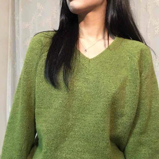 Puff Sleeve Shirring Detail Cozy V-Neck Knit