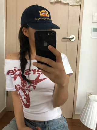 LEGO Y2K Messier Print Boat Neck Short Sleeve T-shirt