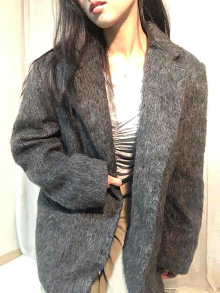 Big Collar Fluffy Buckle Short Quilted Padded Coat